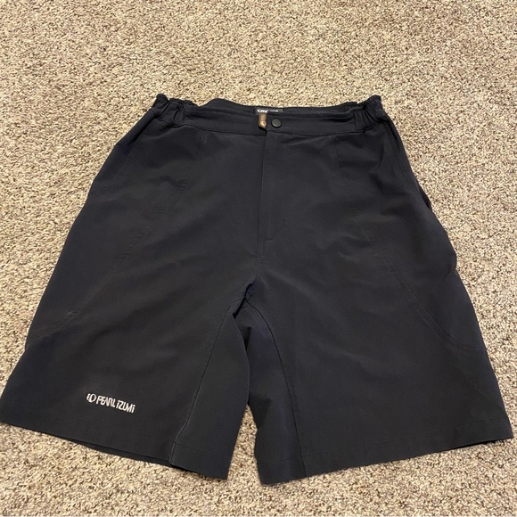 VTG Pearl Izumi Womens Cycling Shorts Black Velcro Pockets L Nylon *see describe - Picture 1 of 14